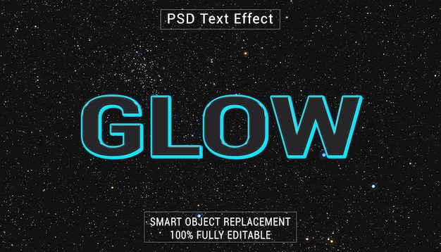 Efecto de texto 3D de estilo PSD Glow