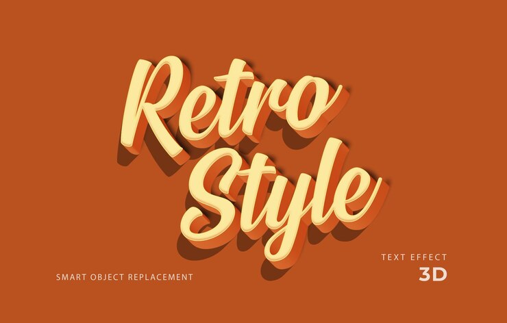 PSD efecto de texto 3d de estilo retro