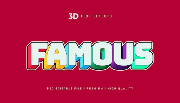 Efecto de texto 3D famoso