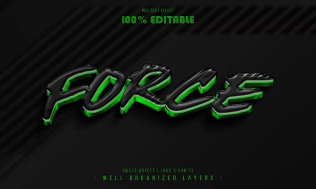 Efecto de texto 3D FORCE