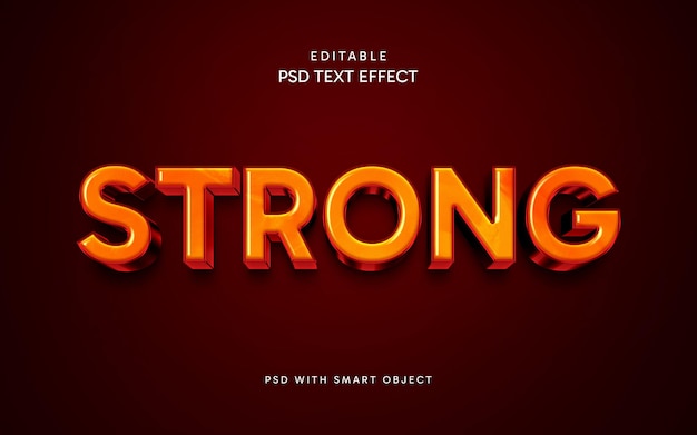 PSD efecto de texto 3d fuerte