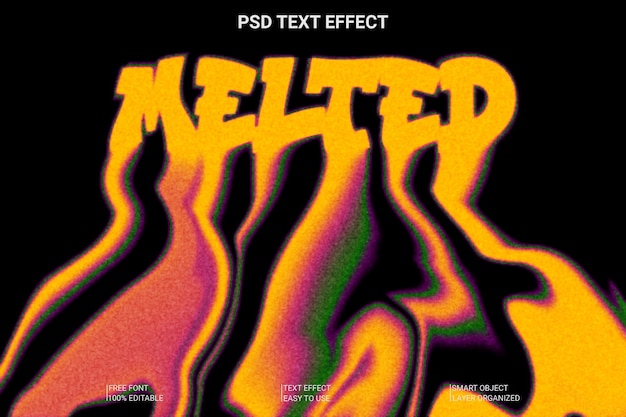 Efecto de texto 3D fundido editable