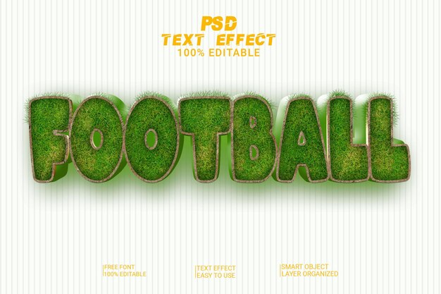 PSD efecto de texto 3d de fútbol