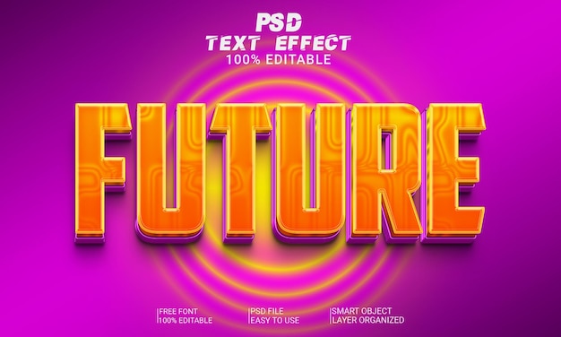 Efecto de texto 3D Futuro Archivo PSD