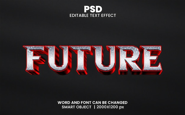 Efecto de texto 3D futuro