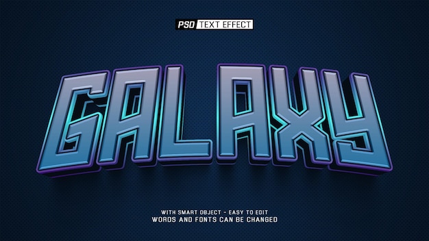 Efecto de texto 3D de la galaxia