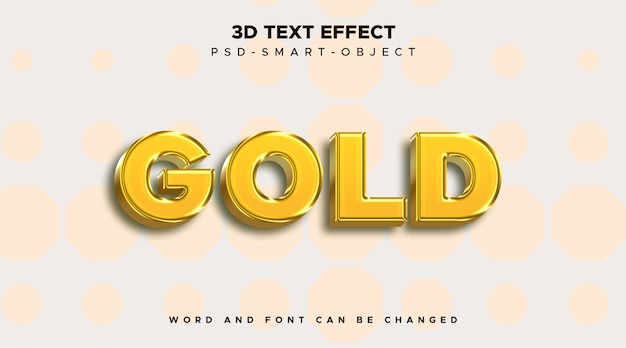 Efecto de texto 3d gold