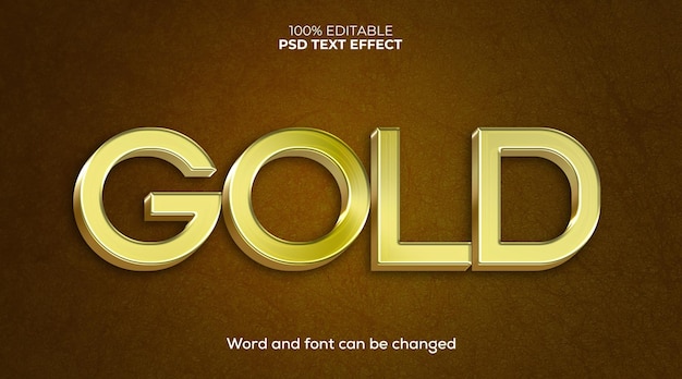 Efecto de texto 3D Gold