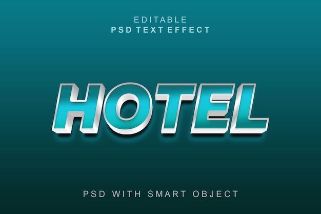 Efecto de texto 3D del hotel