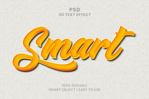 PSD efecto de texto 3d inteligente totalmente editable 2024 en photoshop