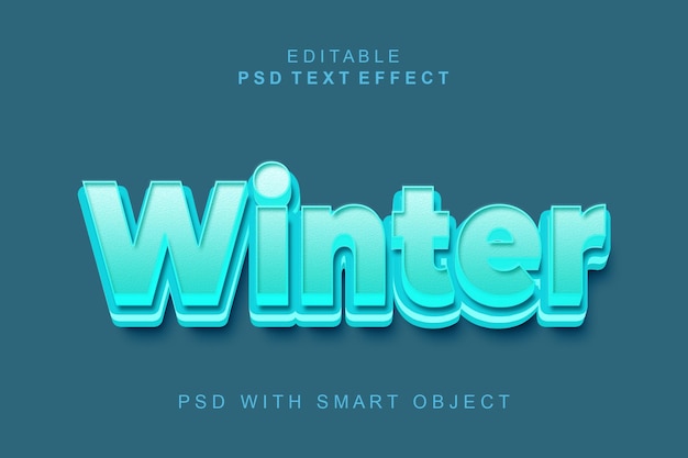 Efecto de texto 3d de invierno