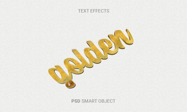 PSD efecto de texto 3d isométrico editable dorado psd