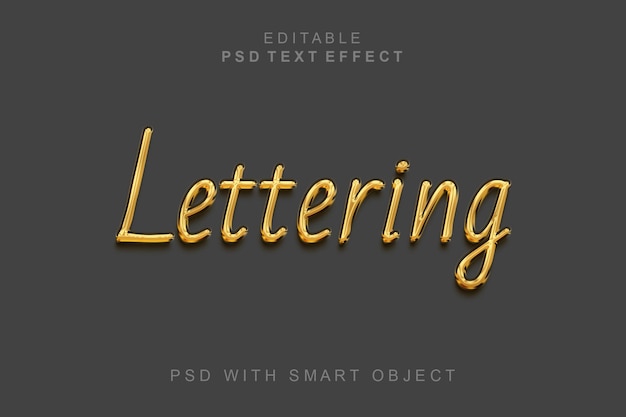 PSD efecto de texto 3d de letras