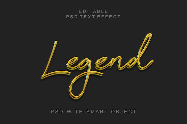 Efecto de texto 3d de leyenda
