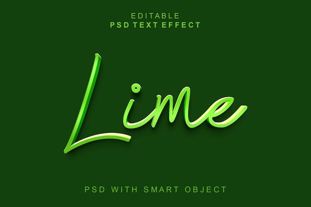 PSD efecto de texto 3d lima