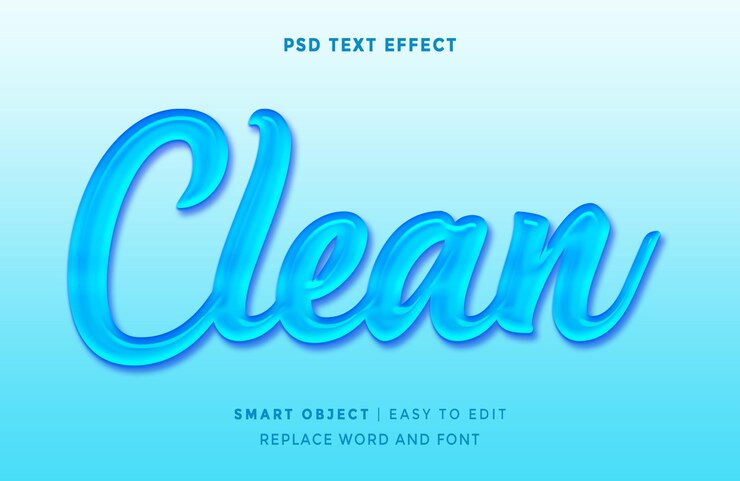 PSD efecto de texto 3d limpio totalmente editable 2024 en photoshop