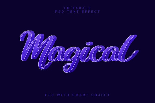 Efecto de texto 3d mágico