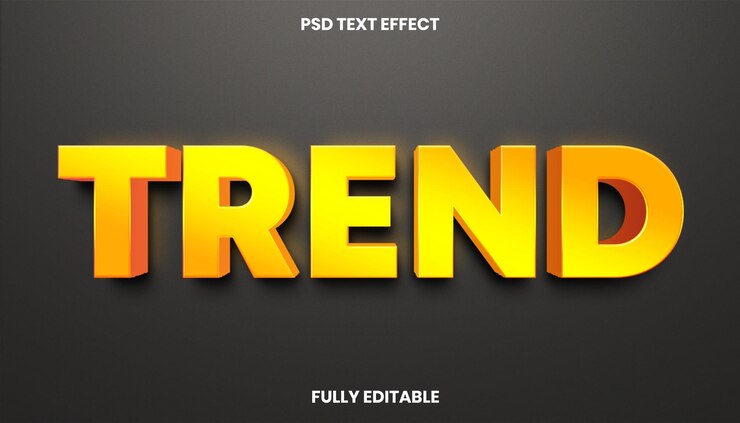 PSD efecto de texto 3d de moda