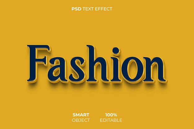 PSD efecto de texto 3d de moda