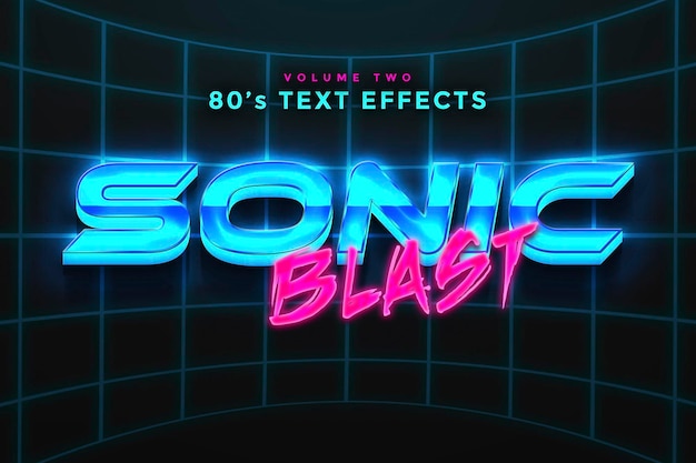 Efecto de texto 3D moderno retro pop de los años 80 editable