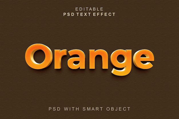 PSD efecto de texto 3d naranja