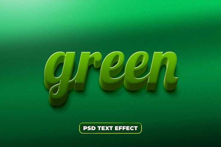 PSD efecto de texto 3d naturaleza verde