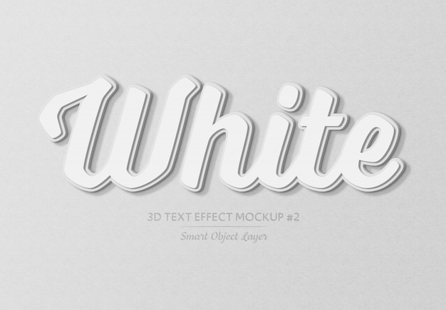 PSD efecto de texto 3d en negrita blanco