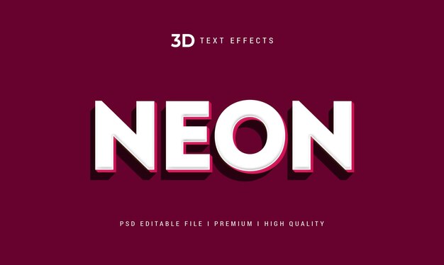 Efecto de texto 3D de neón