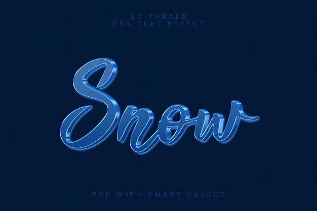 Efecto de texto 3d de nieve