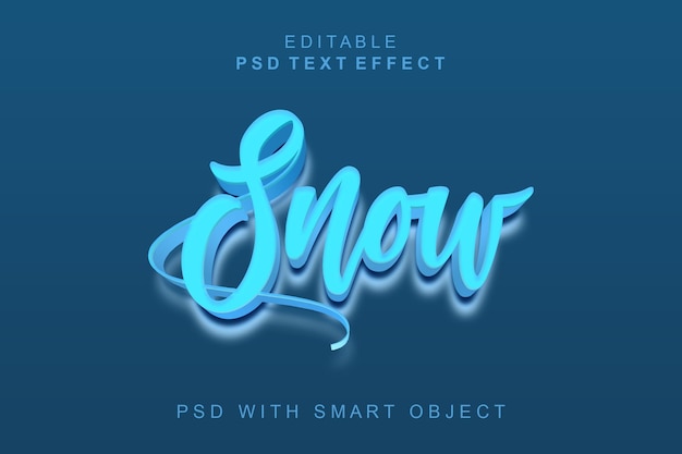 Efecto de texto 3d de nieve