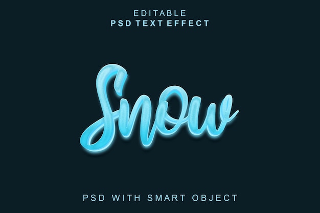 Efecto de texto 3d de nieve