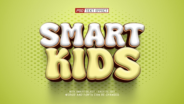 Efecto de texto 3D para niños inteligentes