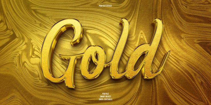PSD efecto de texto 3d de oro editable