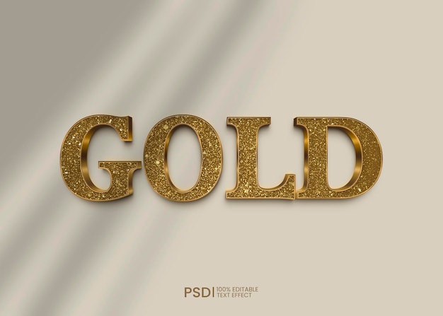 PSD efecto de texto 3d de oro editable