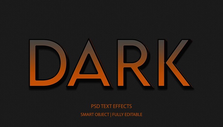 PSD efecto de texto 3d oscuro