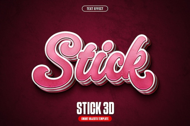 Efecto de texto 3D de palo