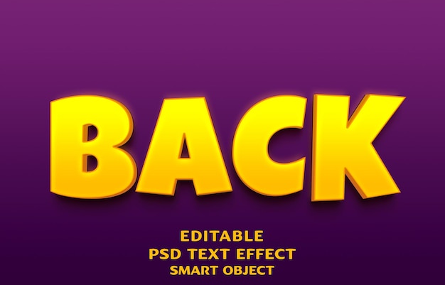 Efecto de texto 3D en la parte trasera