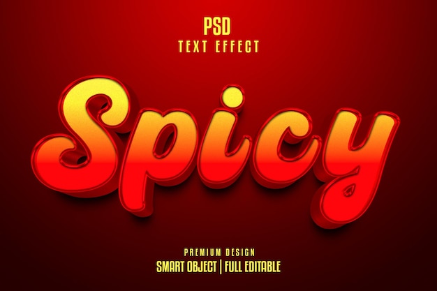 PSD efecto de texto 3d picante