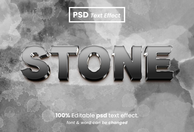 PSD efecto de texto 3d de piedra