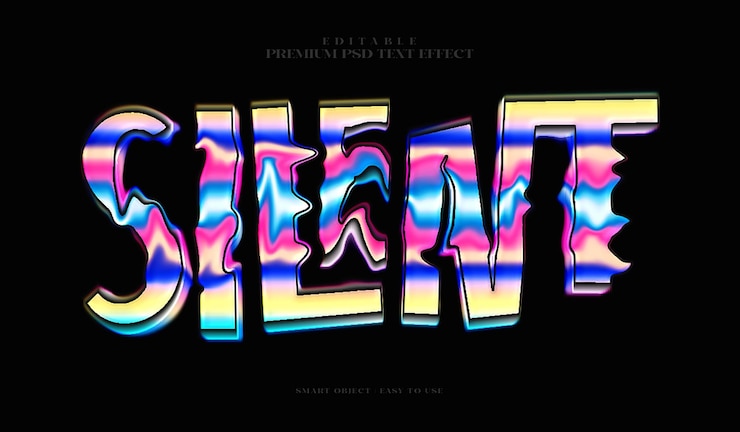 PSD efecto de texto 3d premium completamente editable y silencioso