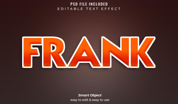 Efecto de texto 3D de Psd Frank
