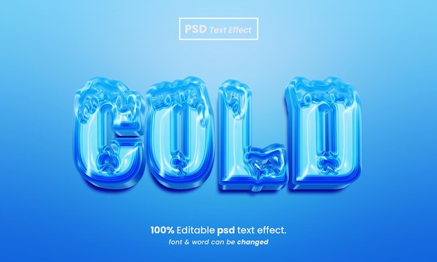 PSD efecto de texto 3d psd frío