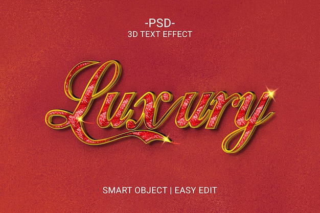 PSD efecto de texto 3d psd de lujo