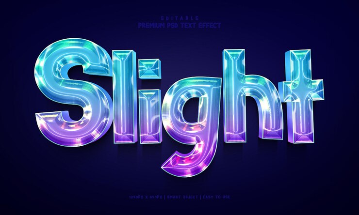 PSD efecto de texto 3d psd premium ligeramente editable