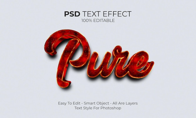 PSD efecto de texto 3d puro