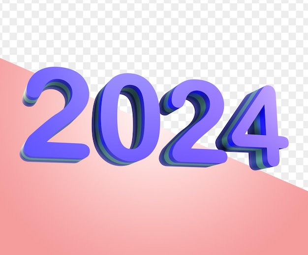 Efecto de texto 3d púrpura 2024