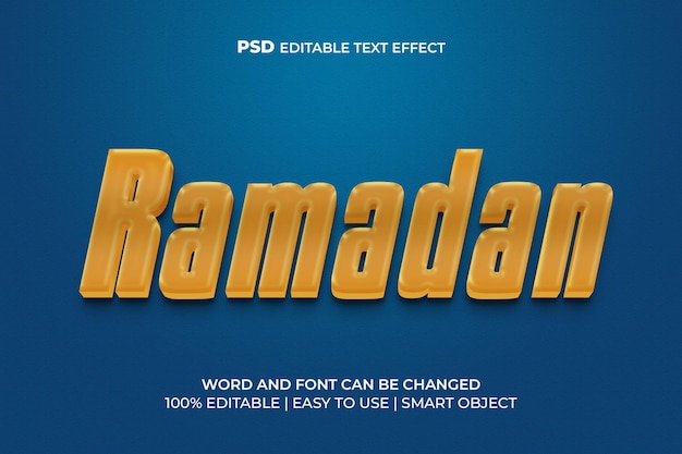 Efecto de texto 3d Ramadán