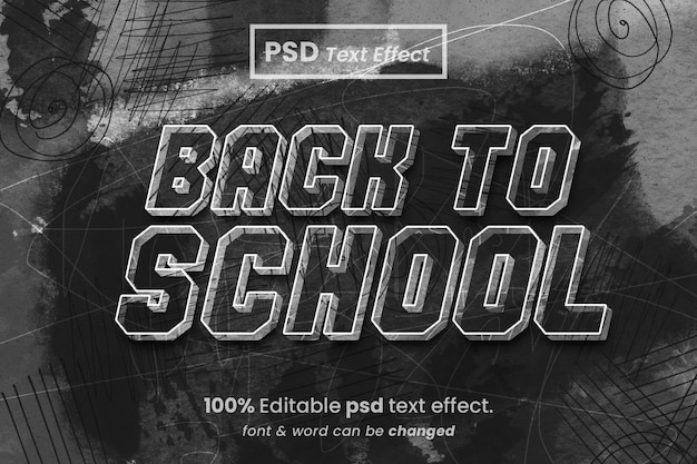 Efecto de texto 3D de regreso a la escuela