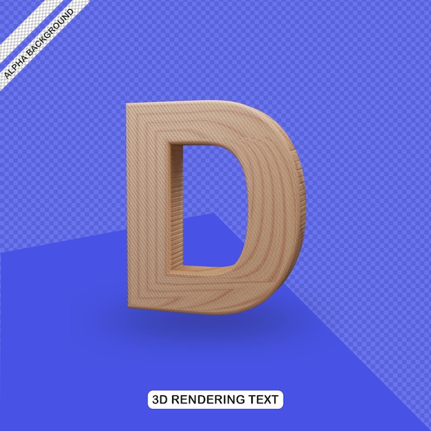 Efecto de texto 3D render de letra D