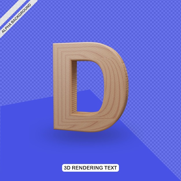 PSD efecto de texto 3d render de letra d